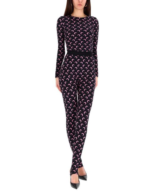 MARINE SERRE Blue "moon" Leggings