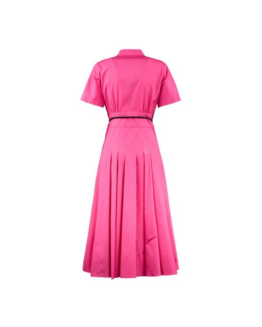 Max Mara Pink Poplin Crossover Dress