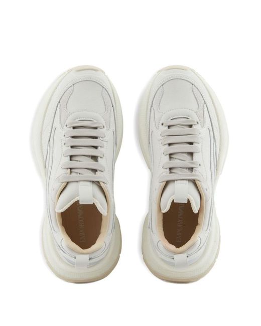 Emporio Armani White Chunky Platform Sneakers