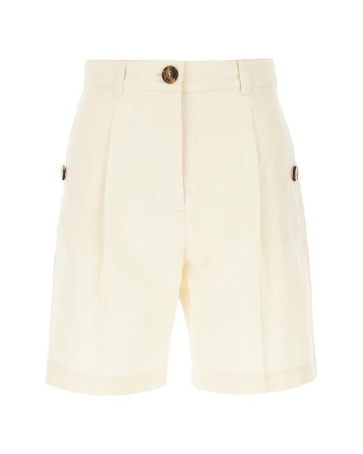 Weekend by Maxmara Natural Ivory Cotton Blend Shorts