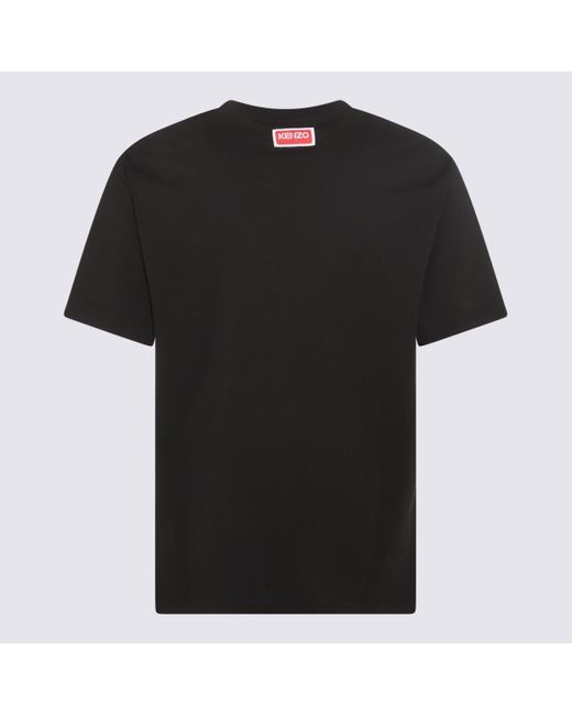 KENZO Black Multicolour Cotton Boke Flower T-shirt