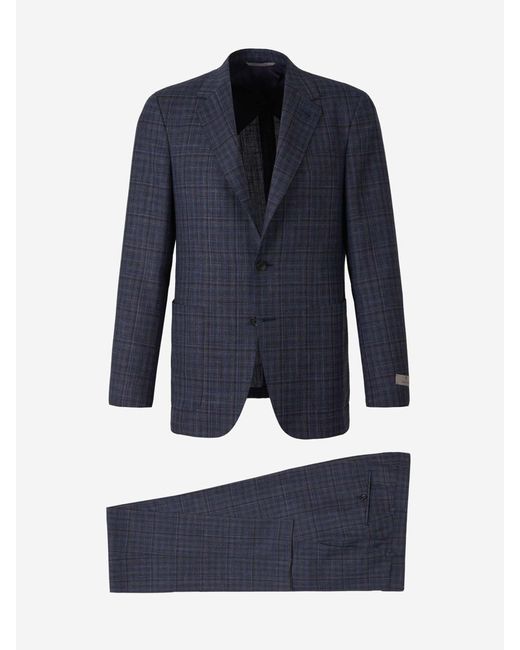 Canali Blue Check Motif Suit for men