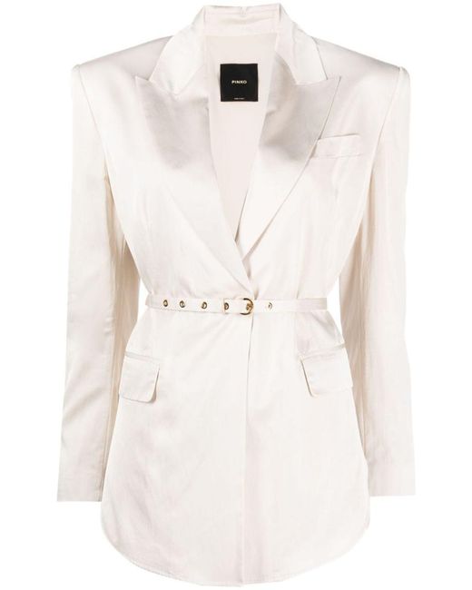 Pinko Natural Goldeneye Viscose Jacket With Belt