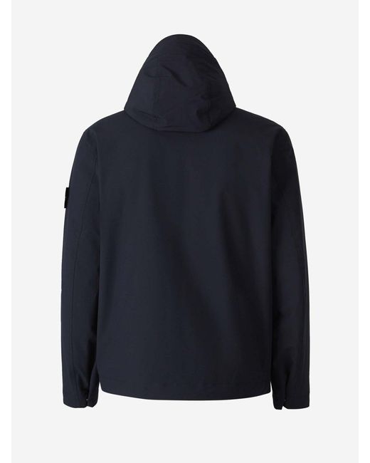 Stone Island Blue Technical Hooded Jacket for men