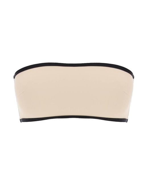Totême  Natural Strapless Bikini Top With Contrasting Edges