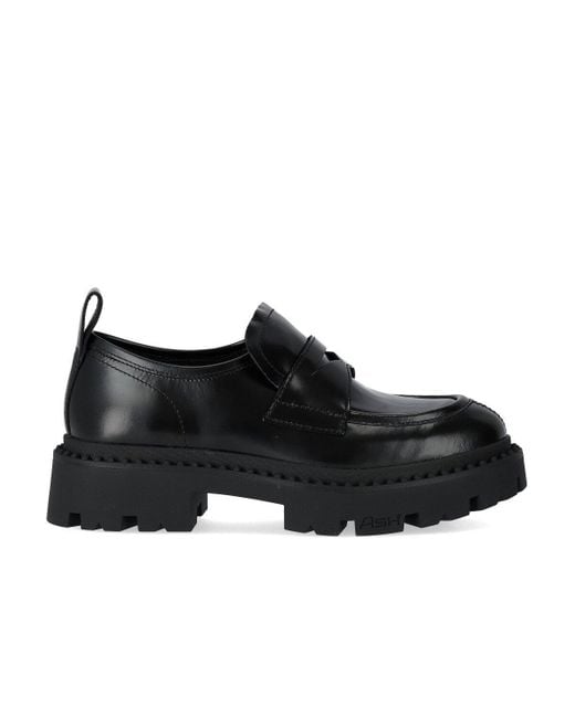 Ash Leather Genial Black Platform Loafer | Lyst
