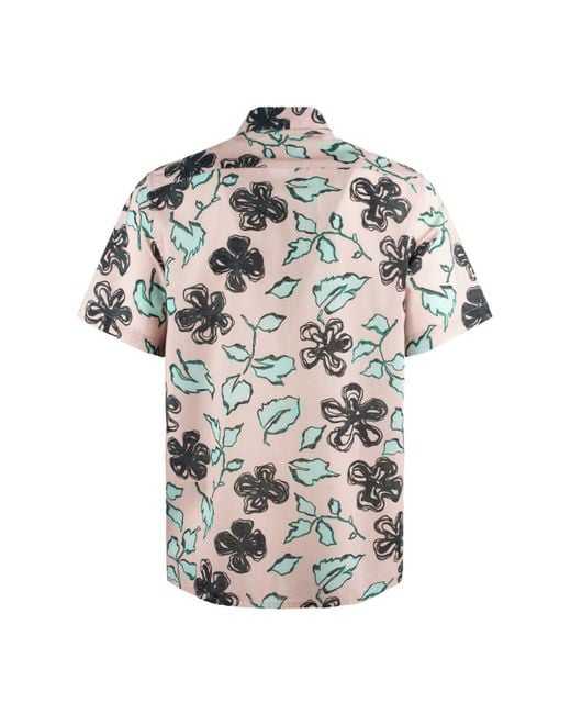 Paul Smith Pink Pale 'Yukka' Print Short-Sleeved Shirt for men