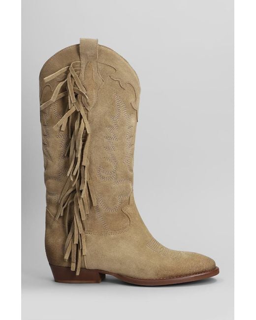 GISÉL MOIRÉ Natural Oklahoma Texan Boots