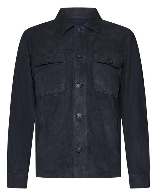 Franzese Collection Blue Franzese Napoli Brad Pitt Model Jacket for men
