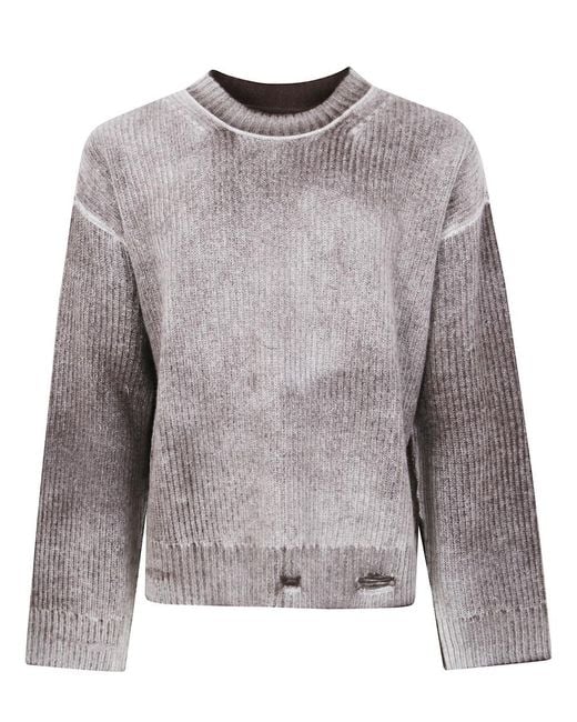 Represent Gray "Reversible Fade Out" Knit for men