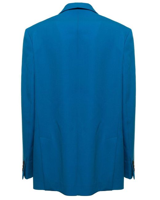 Marni Blue Single-Breasted Wool Blazer