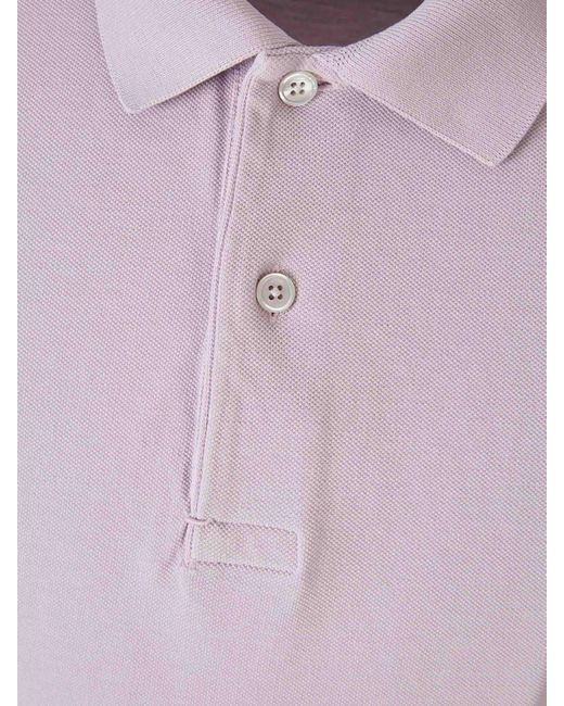 Tom Ford Pink Cotton Pique Polo for men