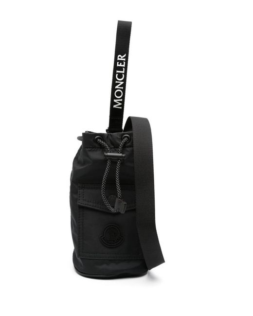 Moncler Black Logo-patch Mini Bucket Bag for men