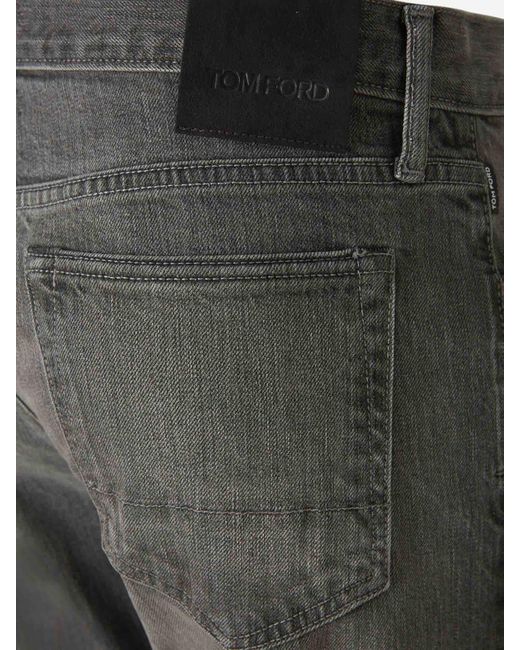 Tom Ford Gray Slim Fit Cotton Jeans for men