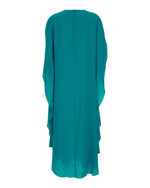 Gianluca Capannolo Blue Long Dress With Boat Neck