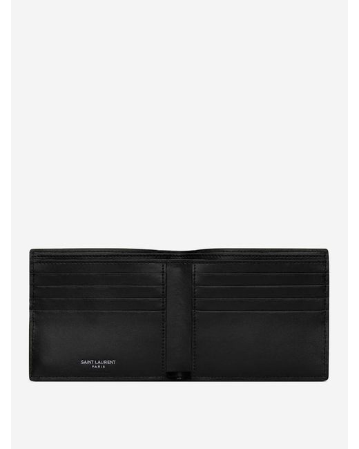 Saint Laurent Black Tiny Cassandre Wallet for men