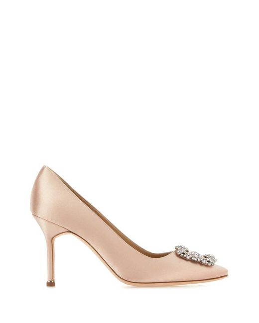 Manolo Blahnik Natural Heeled Shoes