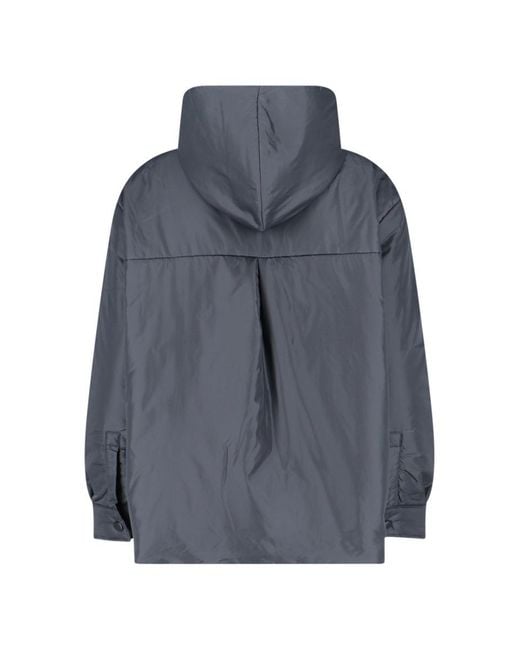 Aspesi Blue Tailored Minimalist Jacket With Classic Collar And Button Closures