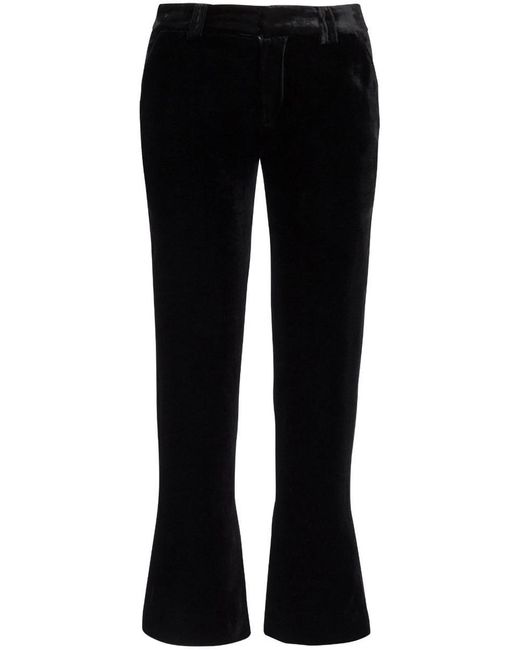 Balmain Black Cropped Velvet Trousers