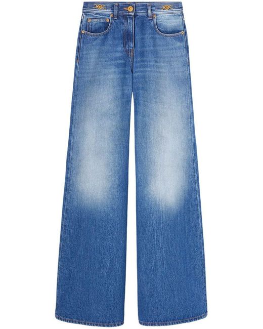 Versace Blue Wide Leg Denim Jeans
