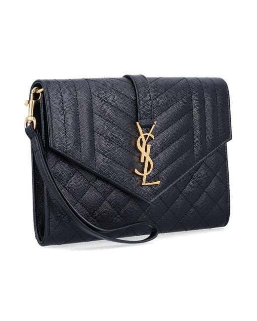 Saint Laurent Blue Envelope Flap Pouch