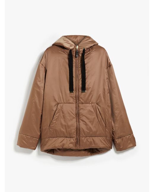Max Mara The Cube Brown Dali Reversible Parka In Water-repellent Canvas