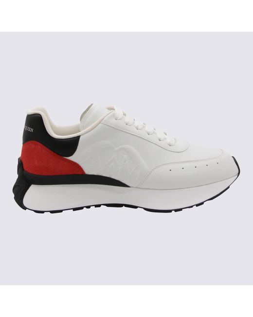 Alexander McQueen White And Leather Sprint Runner Sneakers for men