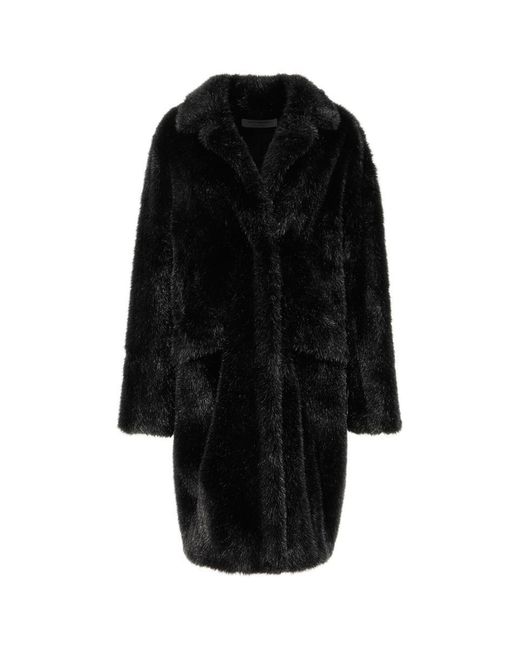 Philosophy Di Lorenzo Serafini Black Faux-fur Long-sleeved Coat