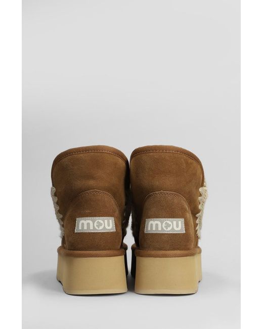 Mou Brown Mini Eskimo Platform High Heels Ankle Boots