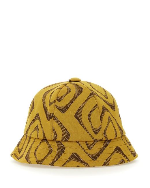 Needles Yellow Hat With Print for men