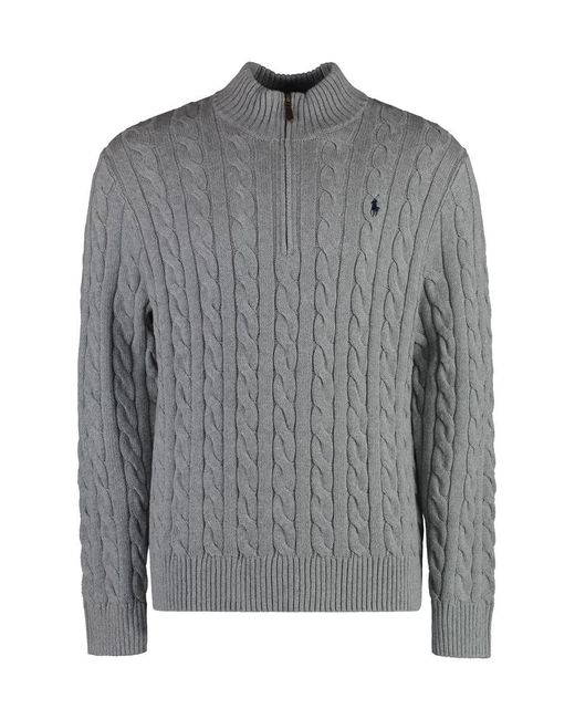 Polo Ralph Lauren Gray Cotton Turtleneck Sweater for men