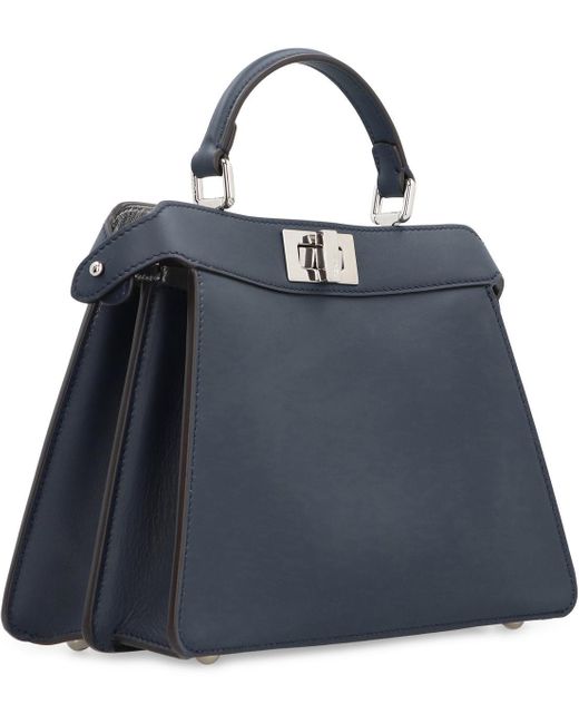 Fendi Blue Peekaboo Iseeu Leather Handbag