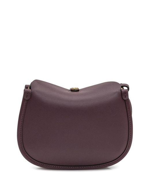 Etro Purple Bordeaux Shoulder Bag With Buckle