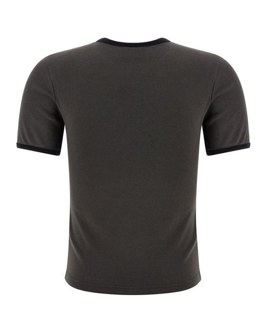 Courreges Black 'signature Contrast' T-shirt