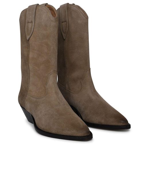 Isabel Marant Brown Duerto Mole Chamois Ankle Boots