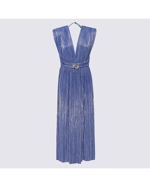 Sabina Musayev Blue Metallic Midi Dress | Lyst Canada