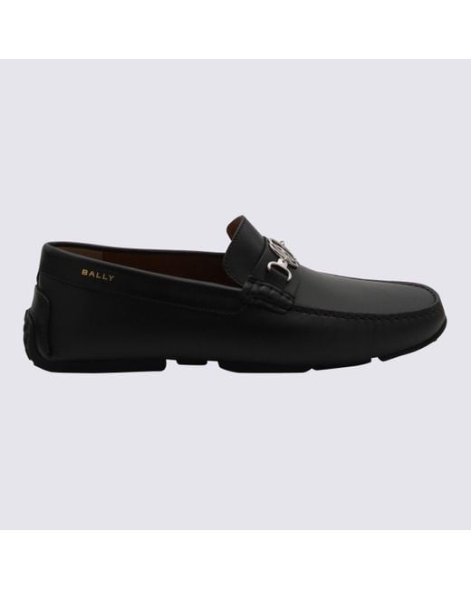 Bally Black And Palladium Suede Loafers for men