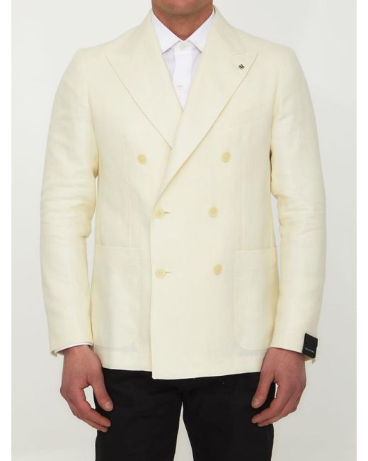 Tagliatore Natural Cream-colored Double-breasted Jacket for men