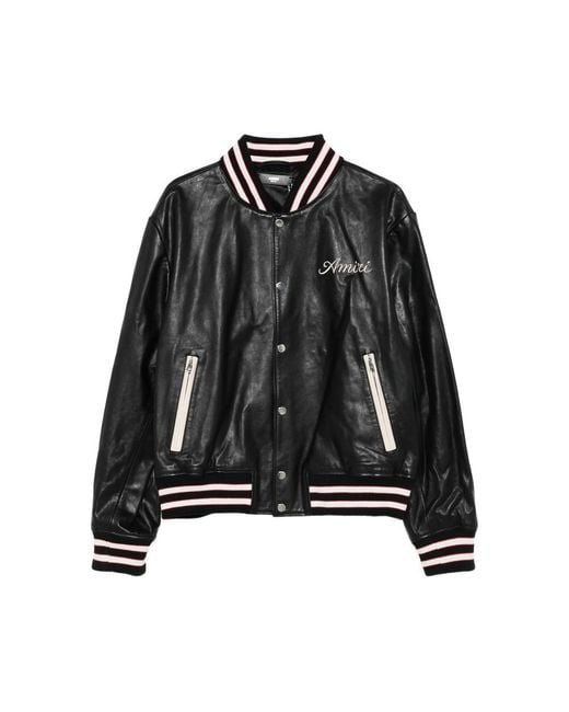Amiri Black Leather Outerwears for men