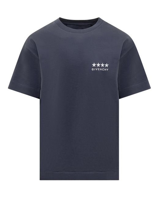 Givenchy 4g Cotton T-shirt in Blue for Men | Lyst