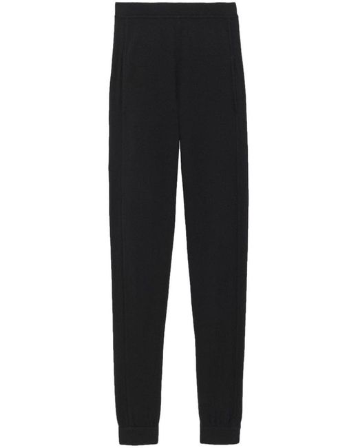 Saint Laurent Black High-waisted Cashmere leggings