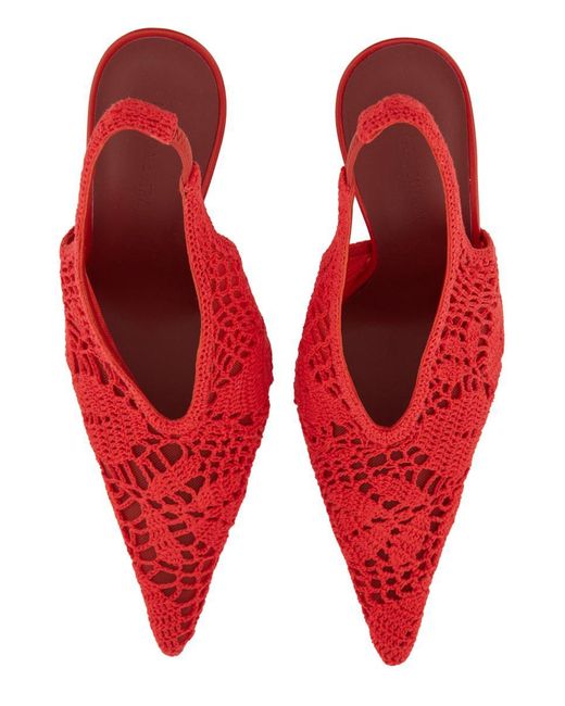 Magda Butrym Red Crochet Slingback