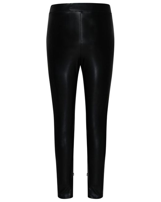 Michael Kors Black Leather-effect leggings