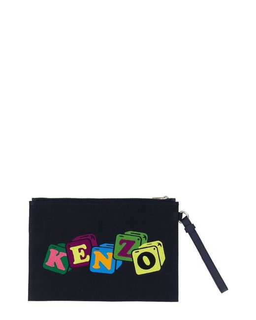 KENZO White Clutch With Embroidery for men