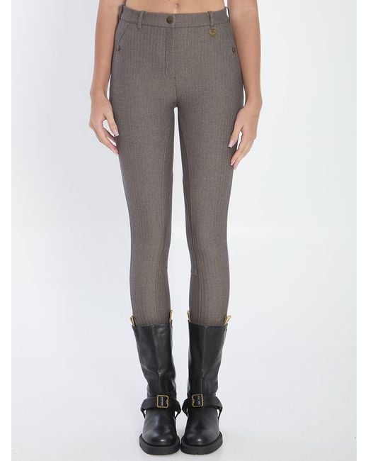 Burberry Women's Gray Stretch Cotton Jodhpur Pants