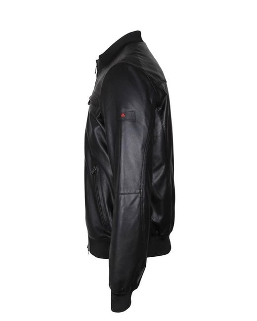 Peuterey Black Soft Leather Jacket for men