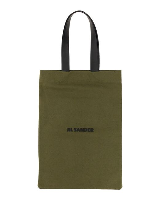 Jil Sander Green Tote Bag With Logo for men