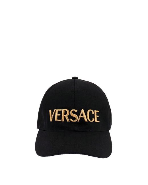 Versace Cotton Stitched Profile Hats in Black for Men | Lyst