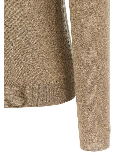 Brunello Cucinelli Natural 'Sparkling' Turtleneck Sweater
