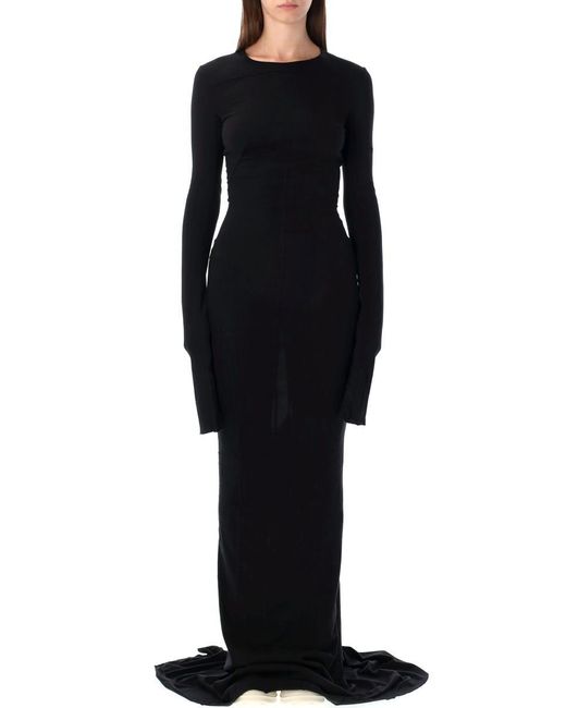 Rick Owens Black Drkshdw Edfu Cotton Jersey Gown